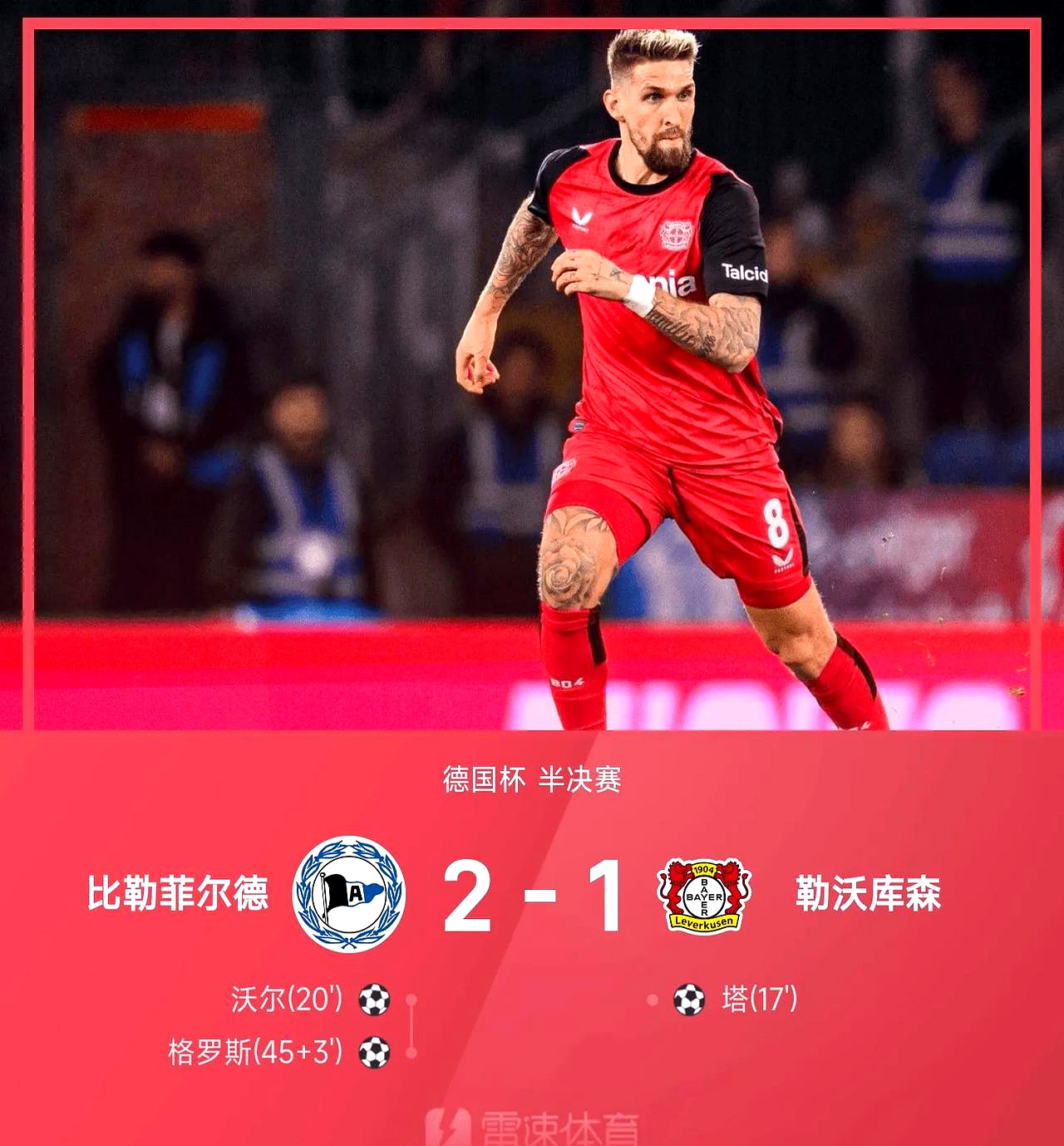 关于勒沃库森客场大胜，积分榜上升至前四的信息